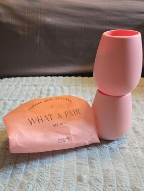 Odeme Pink Silicone Stemless Wine Cups - Set of 2
